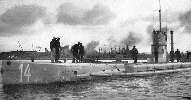 U-14 submarine prepares to patrol the North Sea